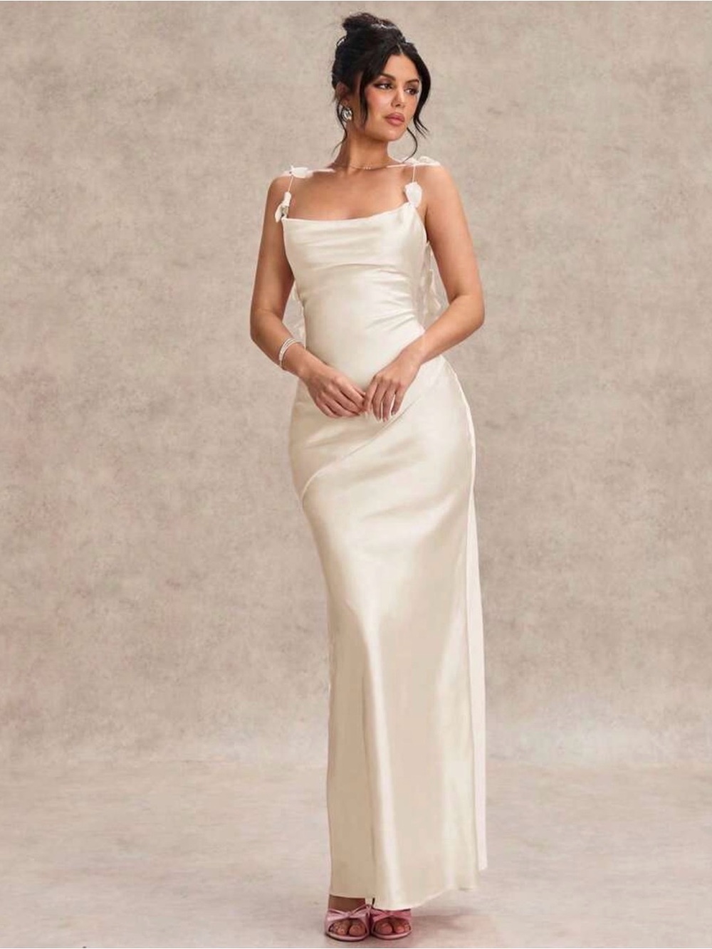 satin white summer dress
